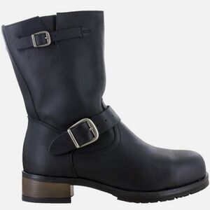 MELLOW WALK Women’s Vanessa Leather Engineer Safery-Toe Pull-On Work Boots